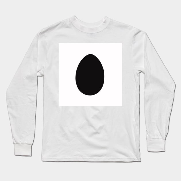 Easter egg - black isolated on white background. Design for background, cover and packaging, Easter and food illustration, greeting card. Long Sleeve T-Shirt by Olesya Pugach